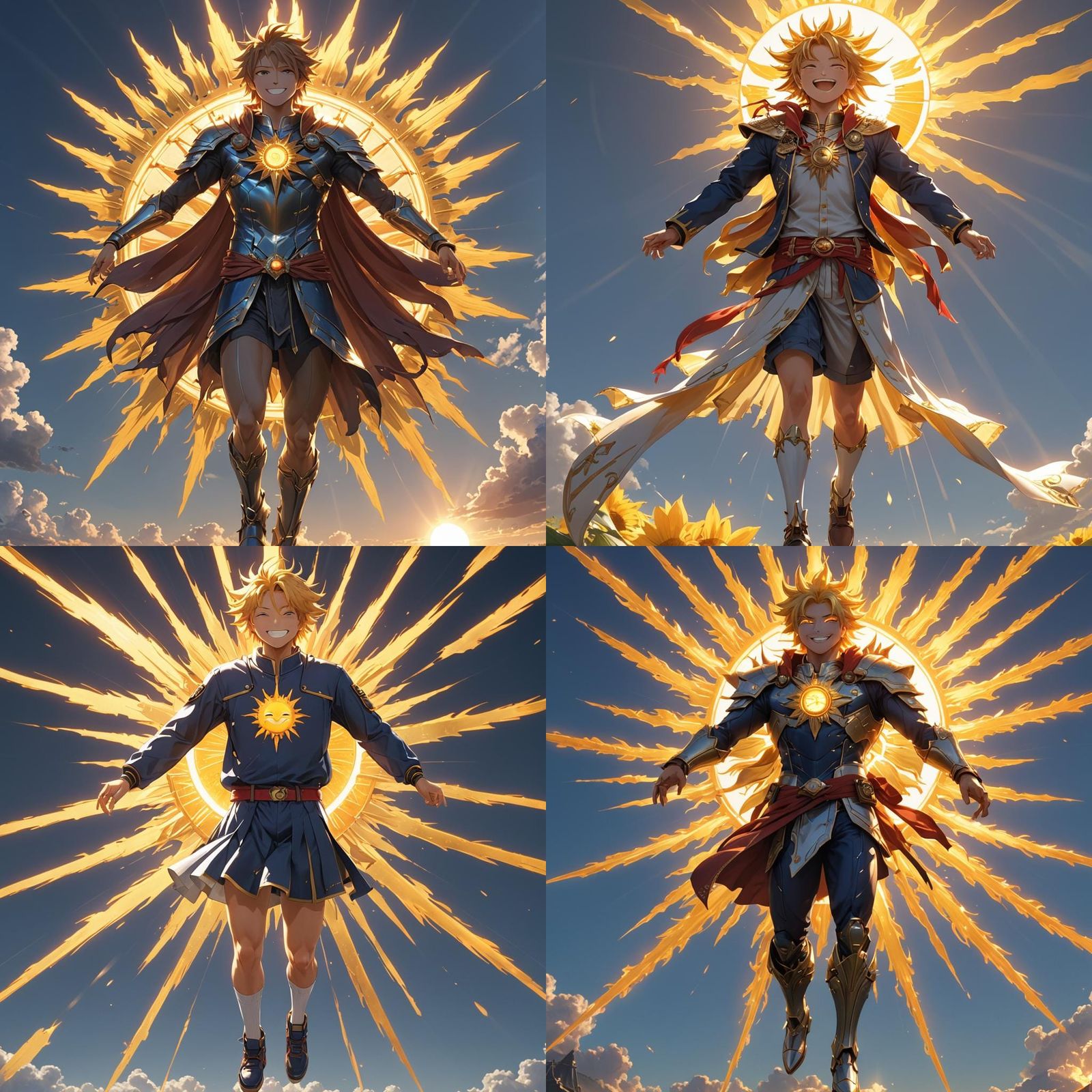 Smiling Sun: Detailed 3D Anime-Inspired Art