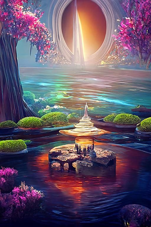 Fantasy Castle Landscape in Studio Ghibli Style