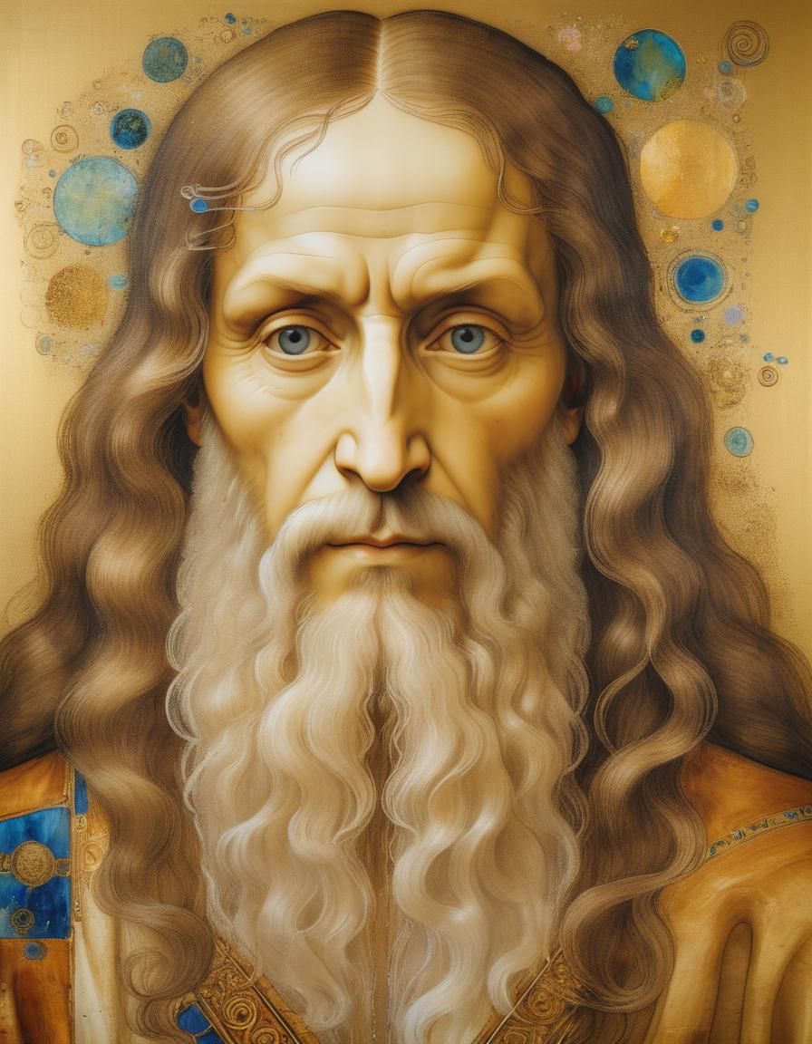 Leonardo da Vinci Portrait in Klimt Style