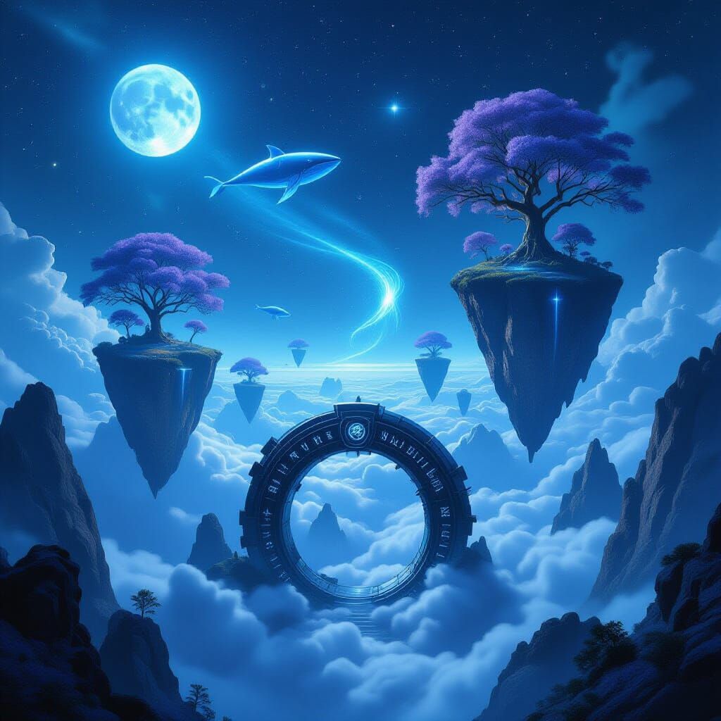 Mysterious Floating Islands in Metallic Blue Universe