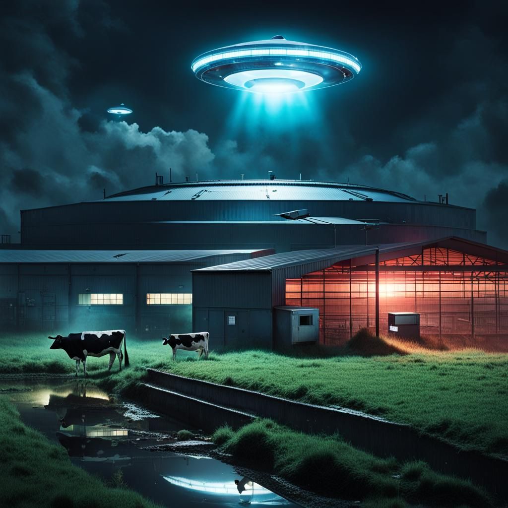 Abandoned Slaughterhouse Under a UFO