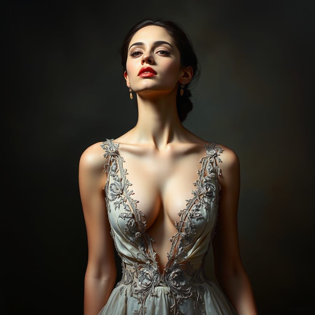 Bianca Censori in Elegance and Vulnerability, Hyperrealistic...