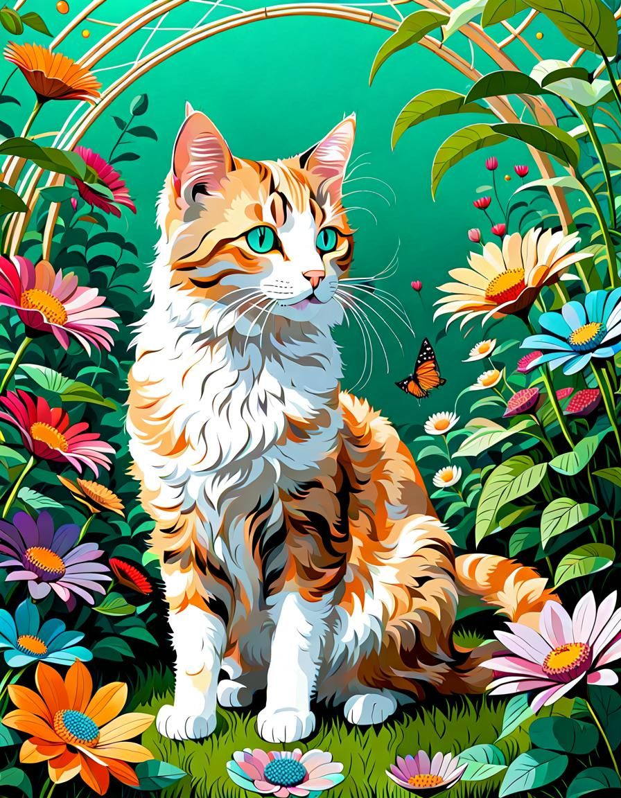 Cat in a garden