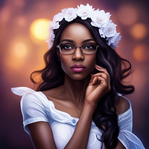 Mystical African American Fairy Princess Portrait