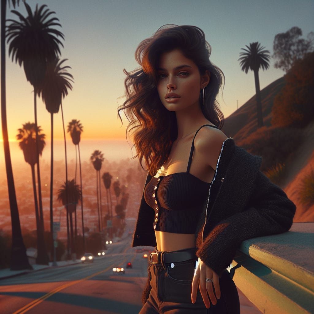 Sunset in California: A Matte Painting