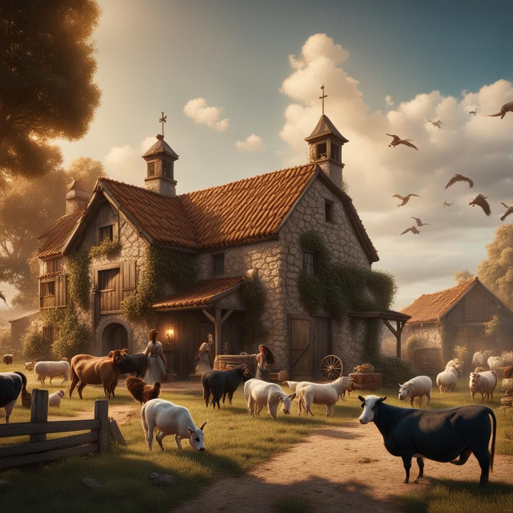 Spanish Princess on Farm in Detailed Matte Painting