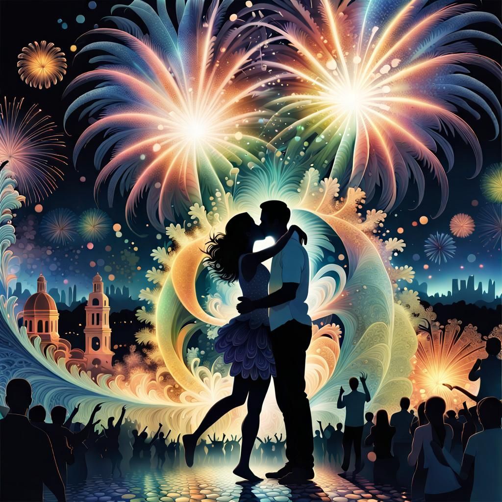 Rio New Year's Eve Celebration with Fireworks