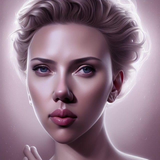 Opal-Skinned Woman: Expressionistic Digital Illustration