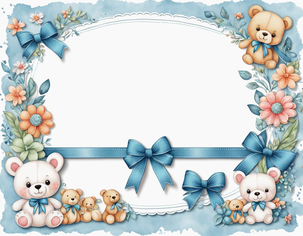 Whimsical Plush Toy Wonderland in Watercolor Style