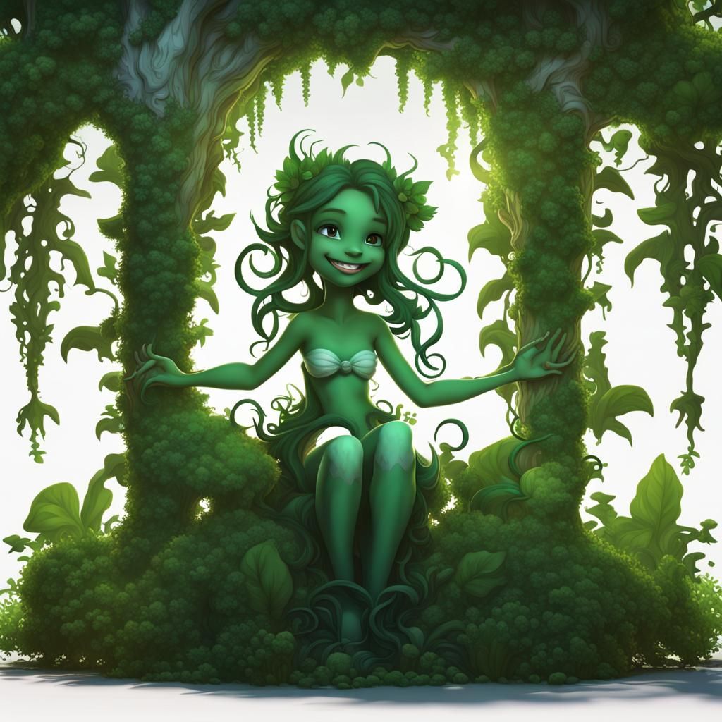 Symbolite Ariel Xomorph Silhouette with Healing Plants