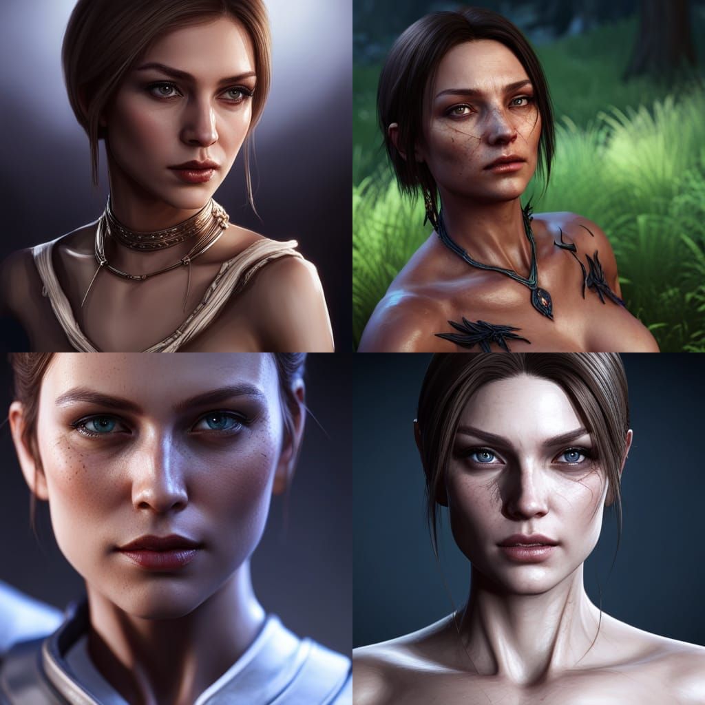Portrait of a beautiful woman (SDXL preset test-3D game v2)