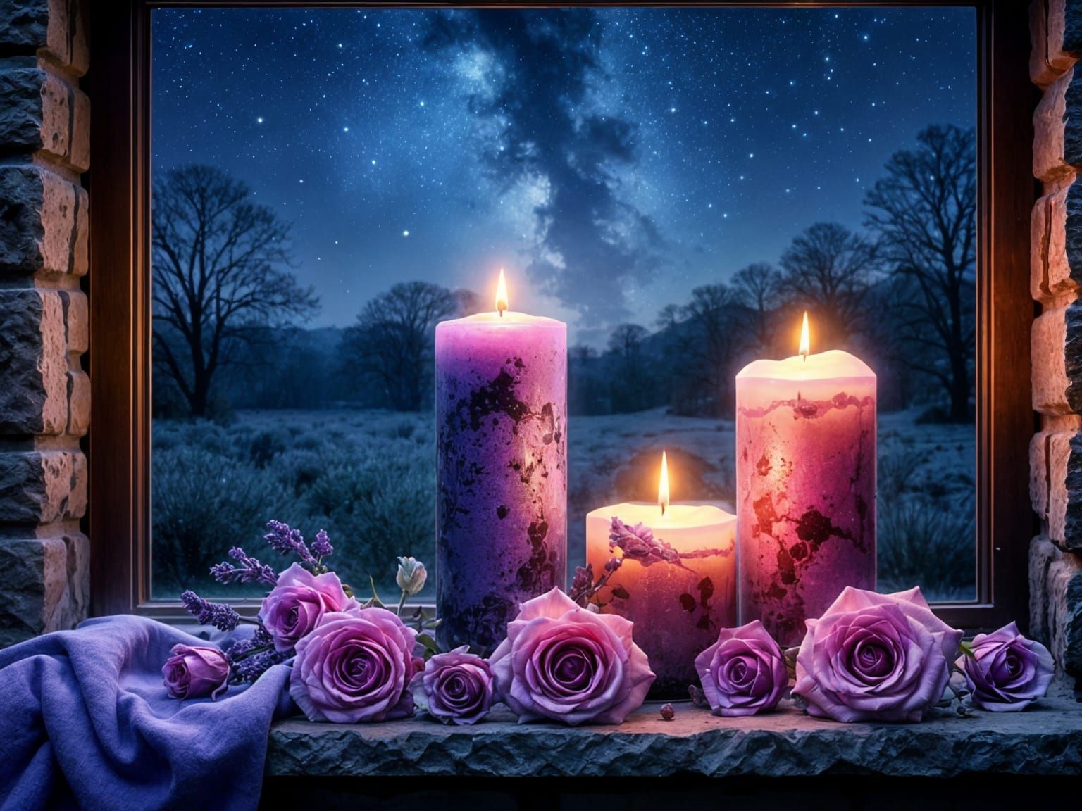 Romantic Candlelit Scene in Soft Pastels