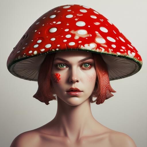 Hyperrealistic Portrait of Amanita Muscaria in Abstract Styl...