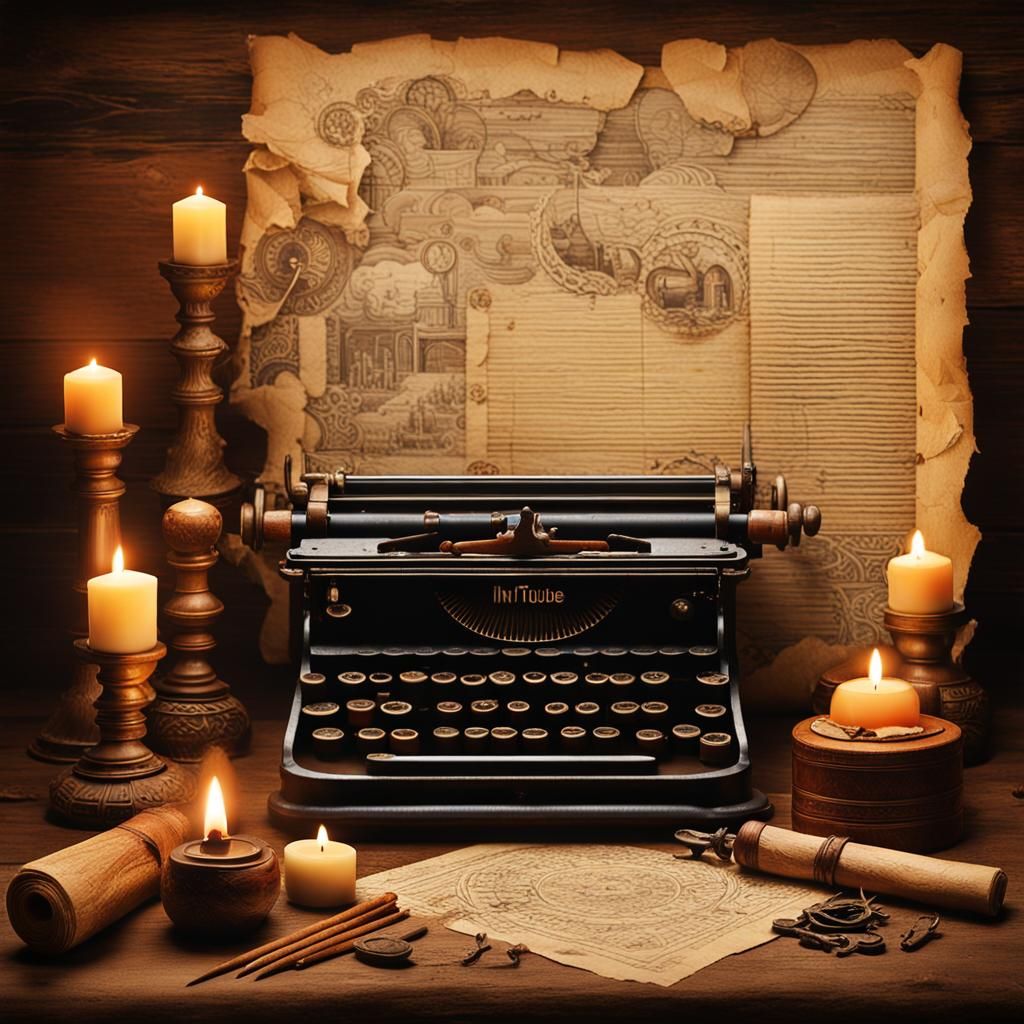 Vintage Study Background with Spiritual Elements
