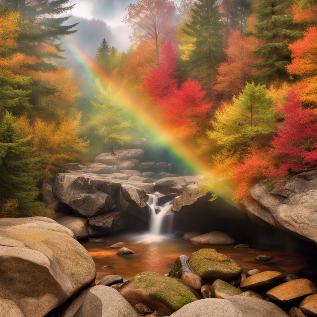 Rainbow Autumn Leaves in New Hampshire