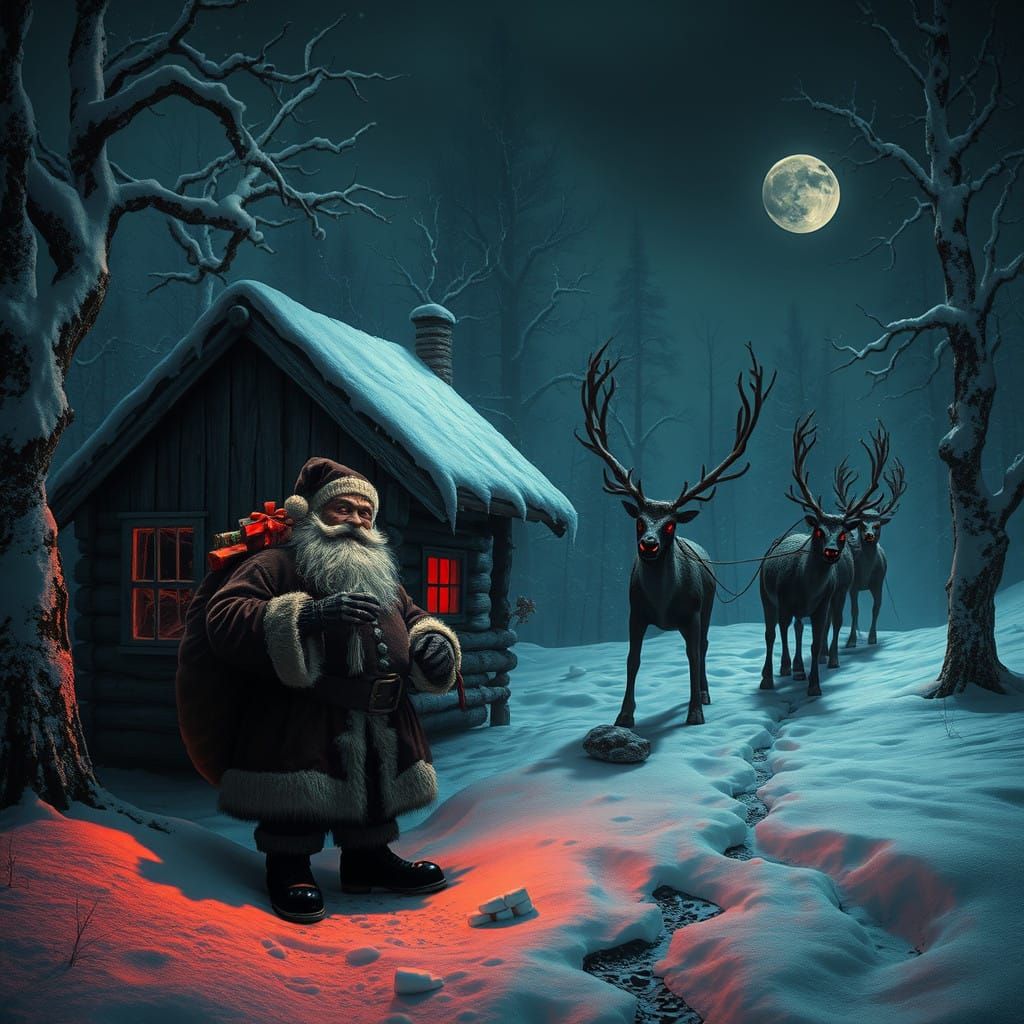 Ominous Winter Wonderland in Dark Gothic Style