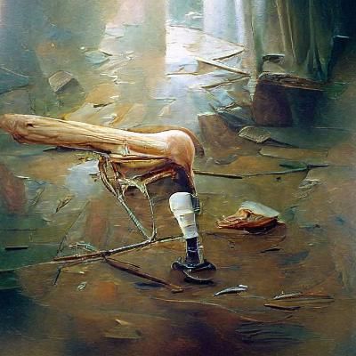 Broken Leg in Oil Painting Style