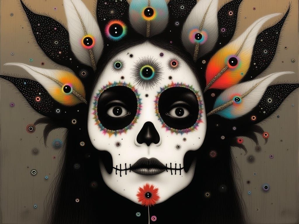Day of the Dead Carnival in Pop Art Style