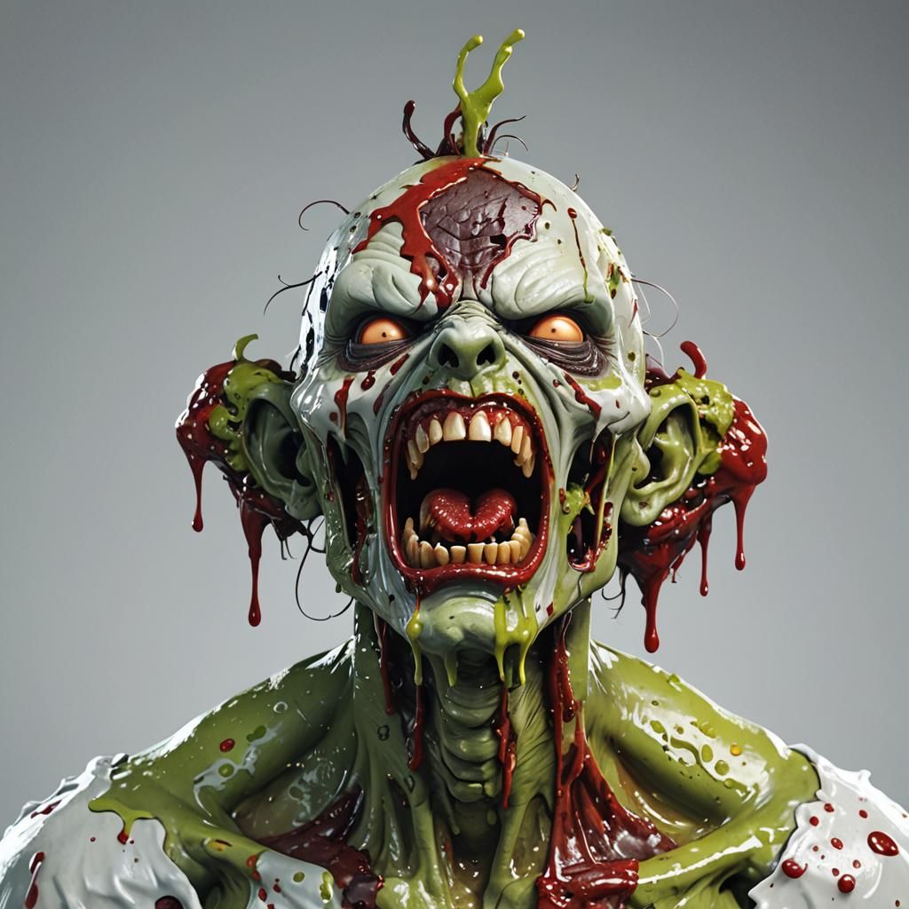 Cartoon Zombie Portrait in High Detail 3D Art