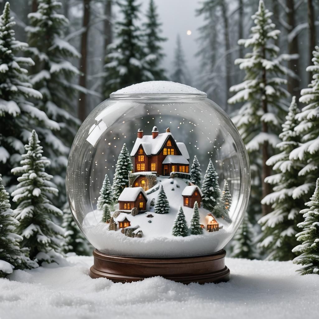 Snow Globe Village in a Jar
