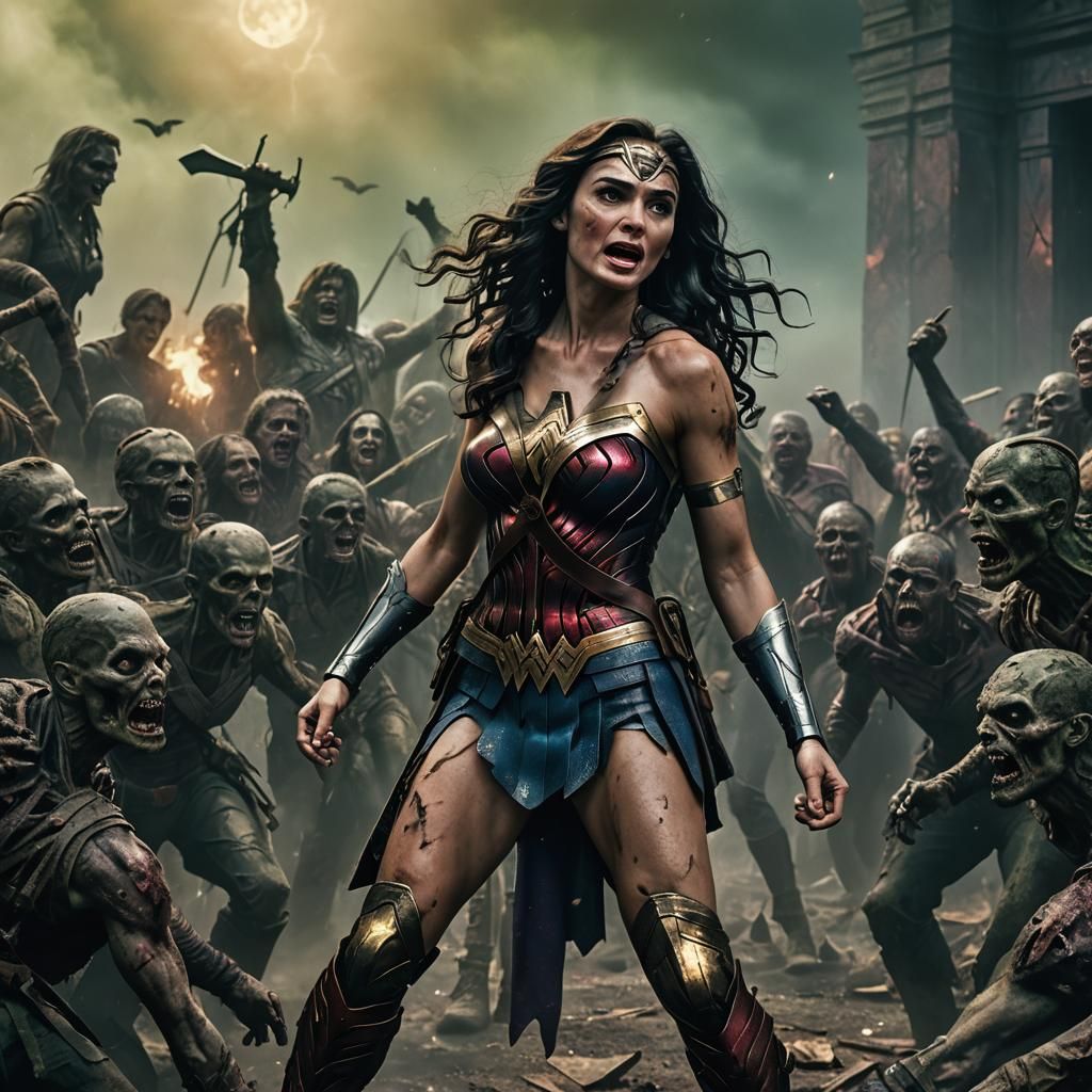 Wonder Woman Sings for Zombie Audience: Matte Painting
