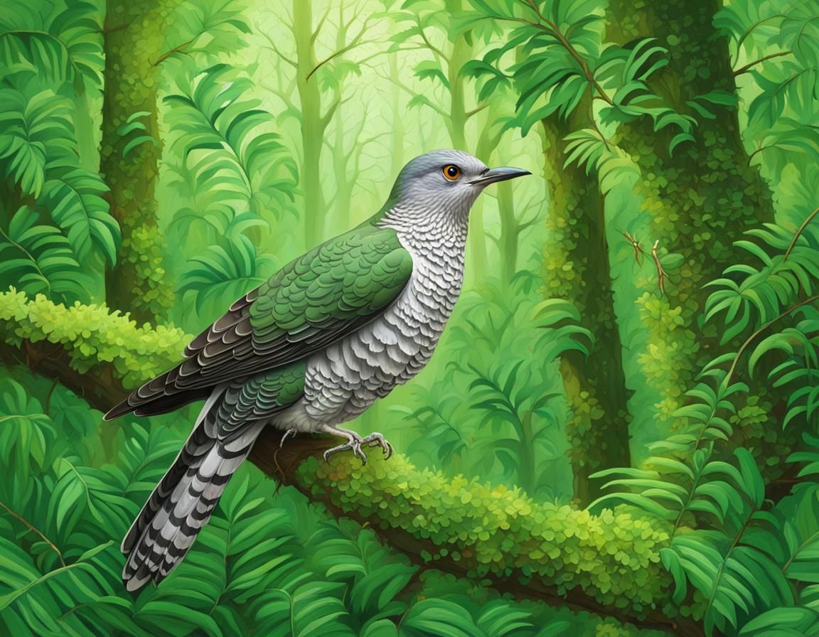 Cuckoo Bird in Lush Green Forest