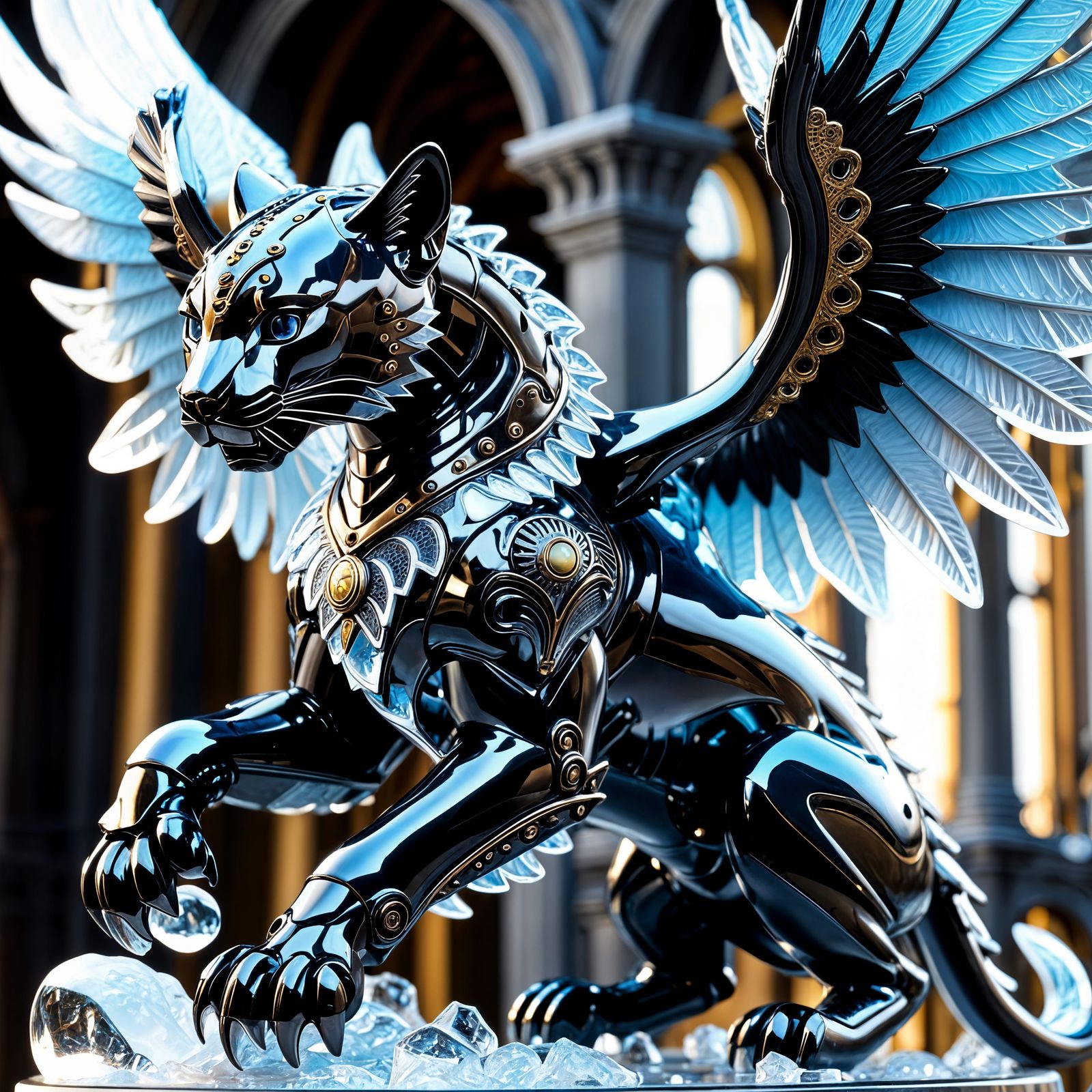 Statue of a winged panther