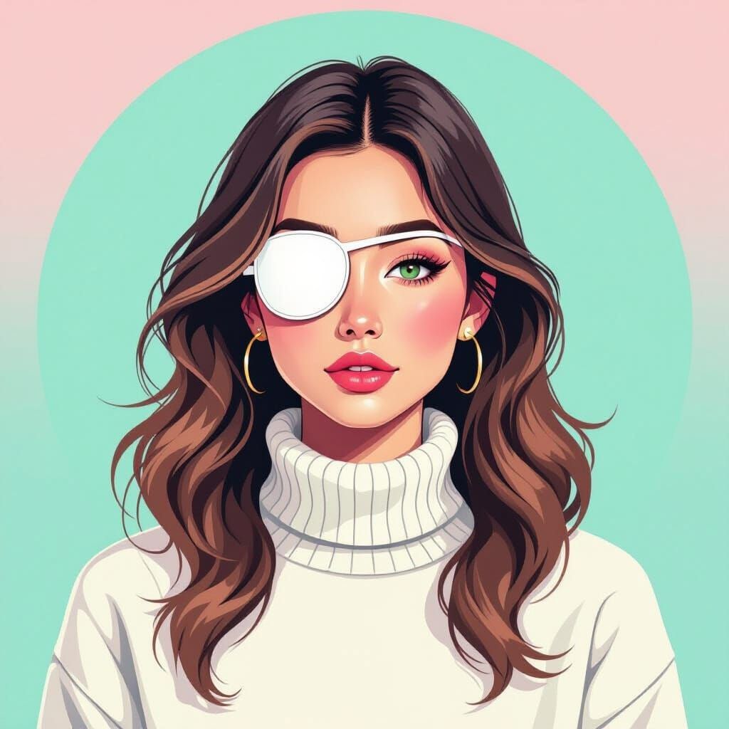 Ethereal Portrait of Woman with Eyepatch