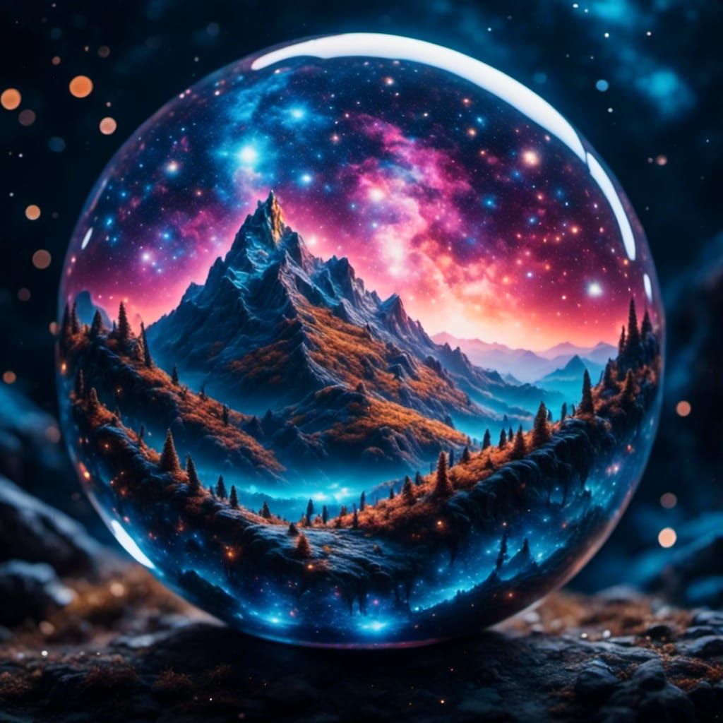 Holographic Universe Inside Glass Orb