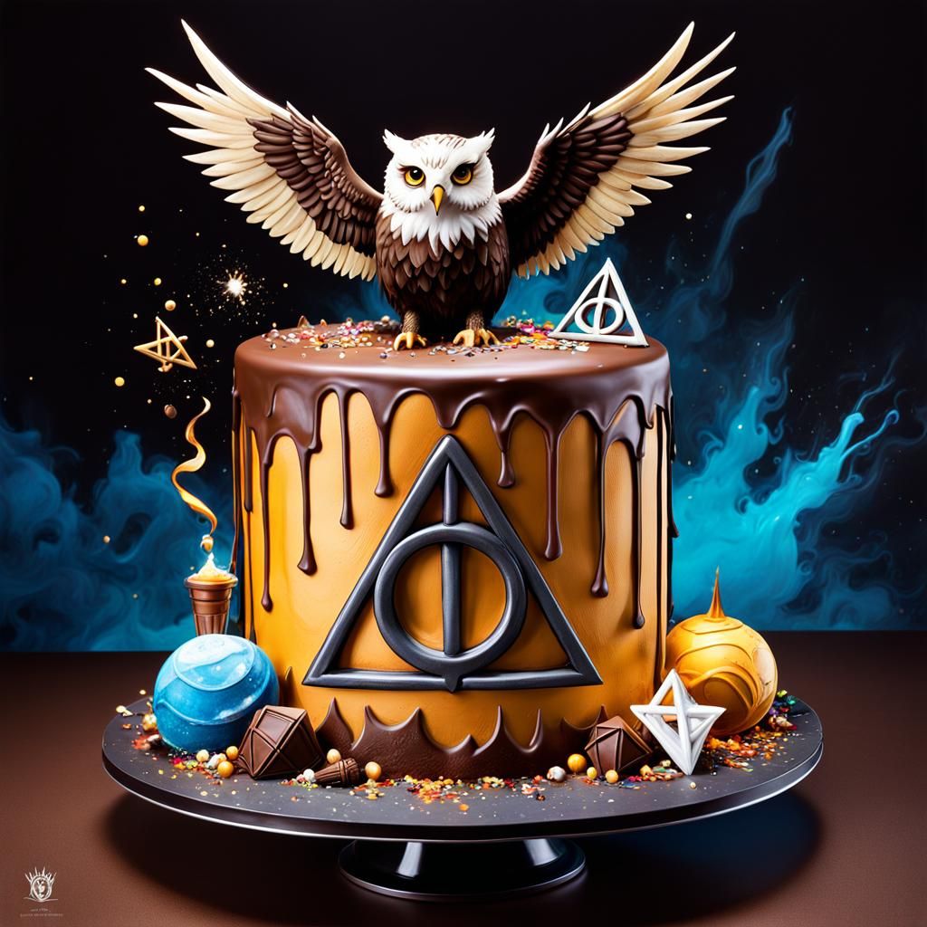 Deathly Hallows & Hedwig Cake