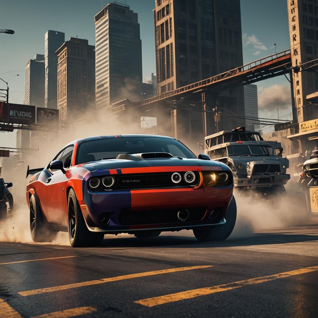 Dodge Challenger Street Racing with Spartan Wrap