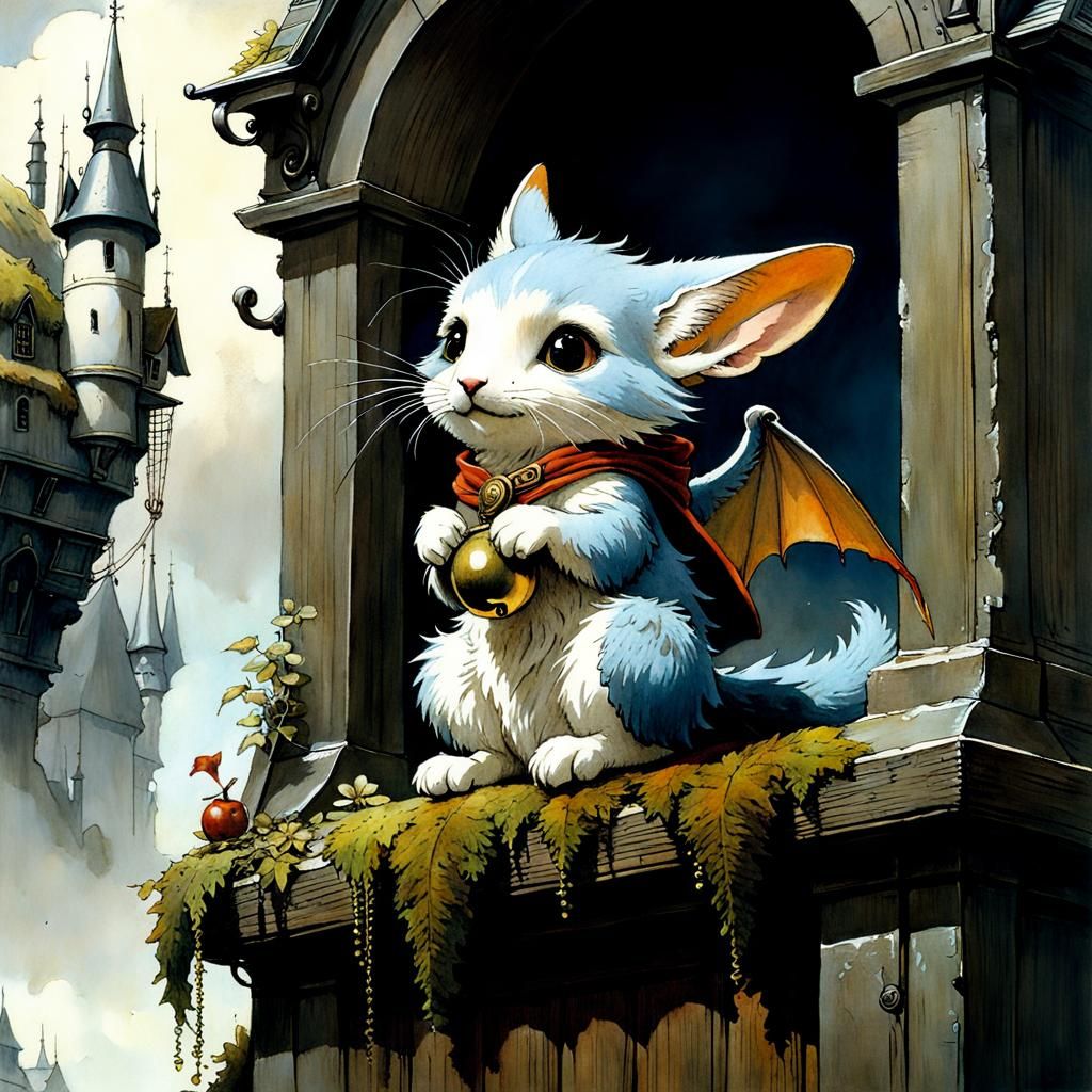 Enchanting Fairytale Scene in Monge Style