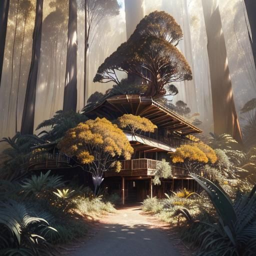 Eucalypt Forest Fantasy Art in Oil on Canvas