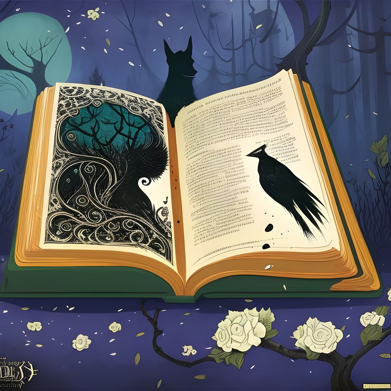 Dark Fairytale Book Illustration in Gris Grimly Style