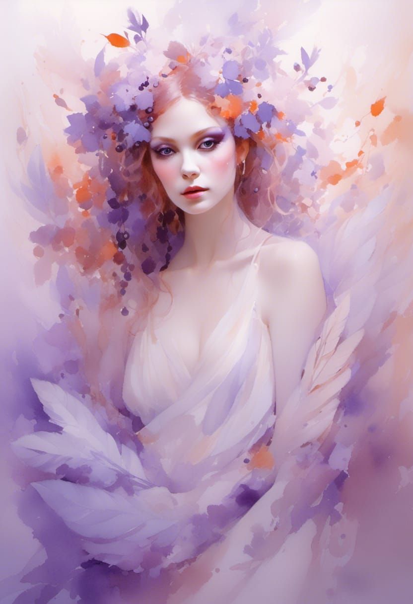 Goddess with Colorful Makeup in Aurorapunk Style