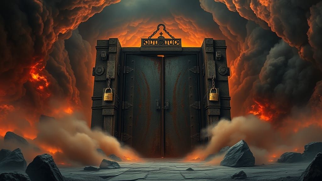 Ominous Iron Door to Fiery Realm