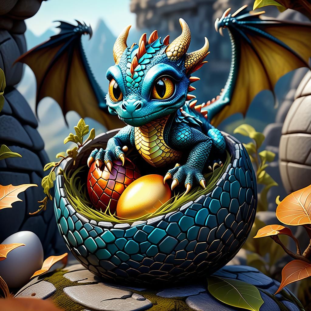 Adorable Dragon Hatchling Emerges From Egg
