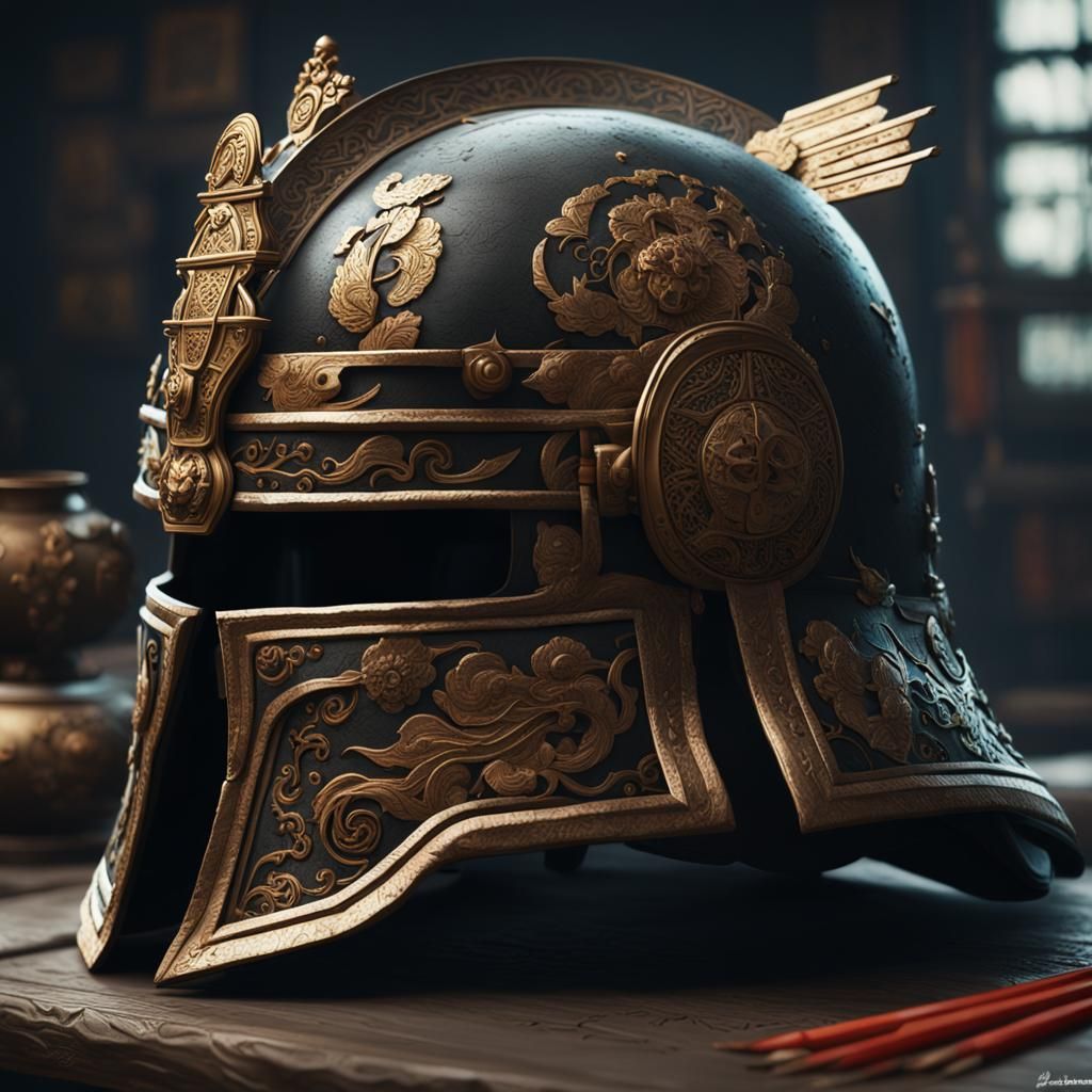 Ancient Japanese helmet