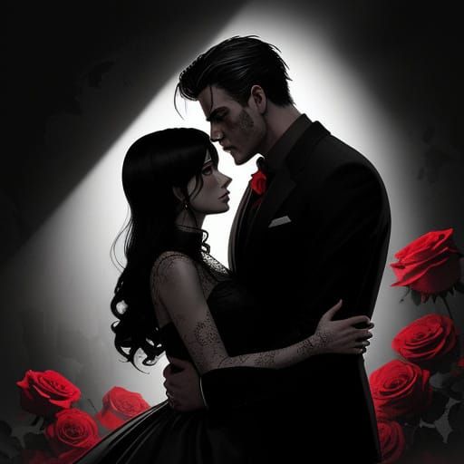 Mafia Romance Cover Art with Embracing Couple