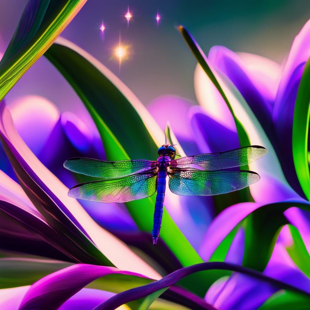 Ethereal purple holographic Dragonfly& ethereal vibes& magic...