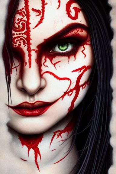 Beautiful Tiefling Portrait in Hyperdetailed Photorealism