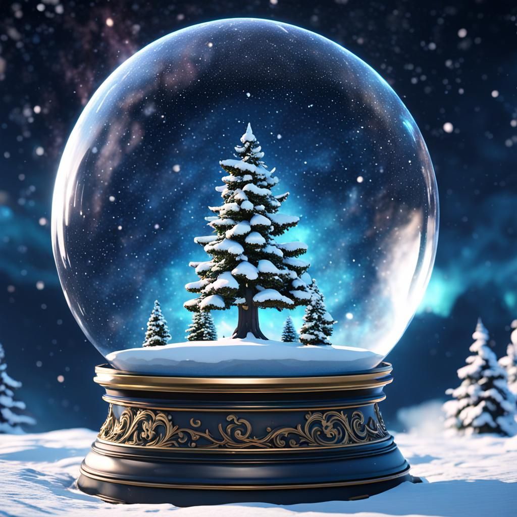 Galaxies Twirling Within a Snow Globe