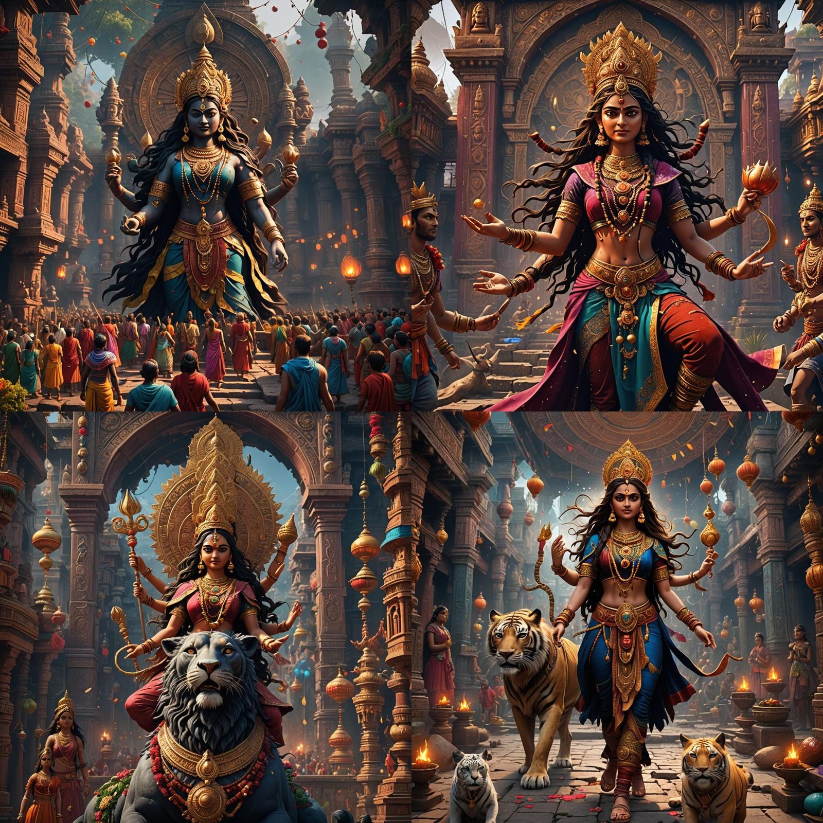 Intricate Navratri Concept Art in Deep Color