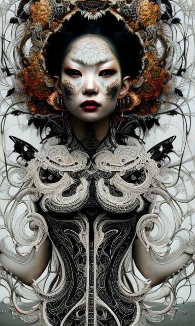 Yin and Yang Goddess in Hyperdetailed Digital Art