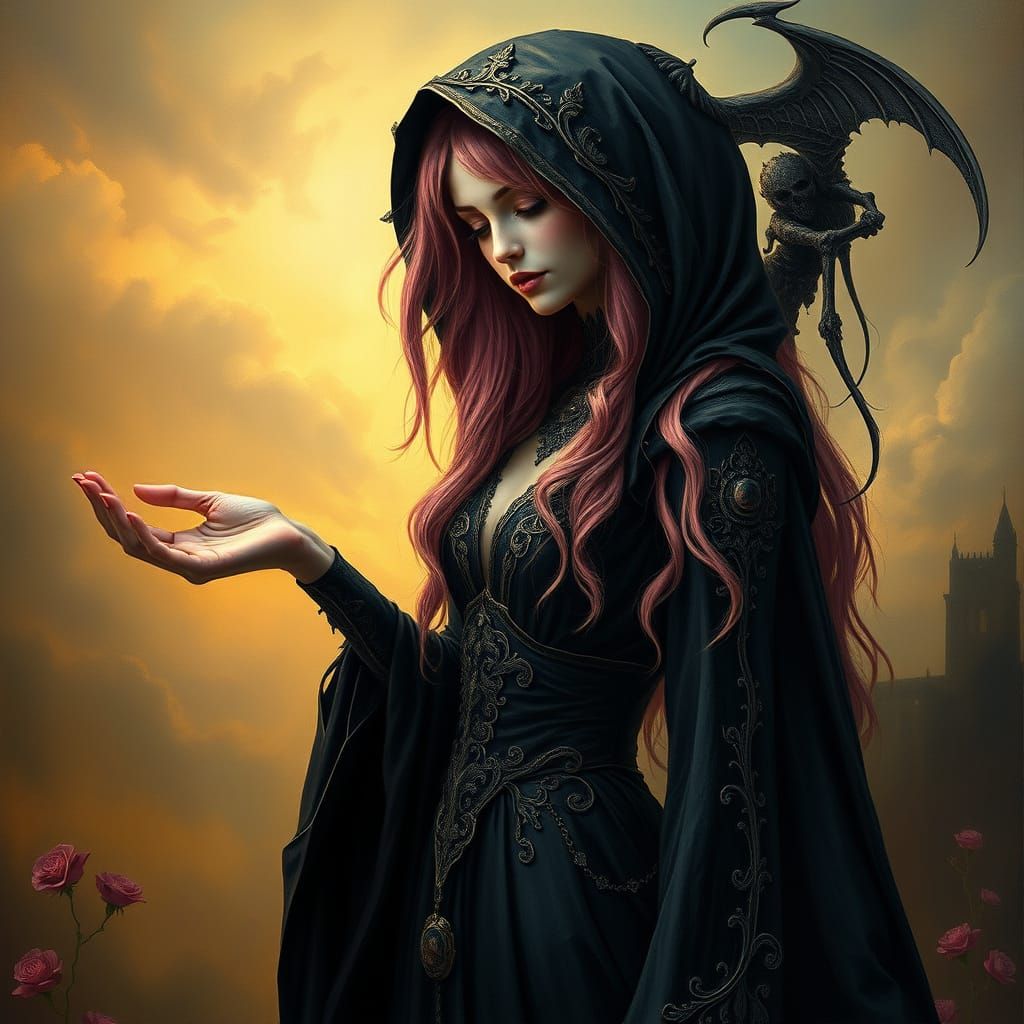 Beautiful Lady Death beckons you to eternity