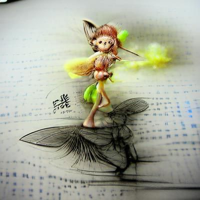 Detailed Fairy Pencil and Ink Sketch