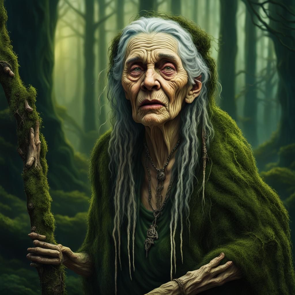 Baba Yaga: Hyperrealistic Forest Hag Portrait
