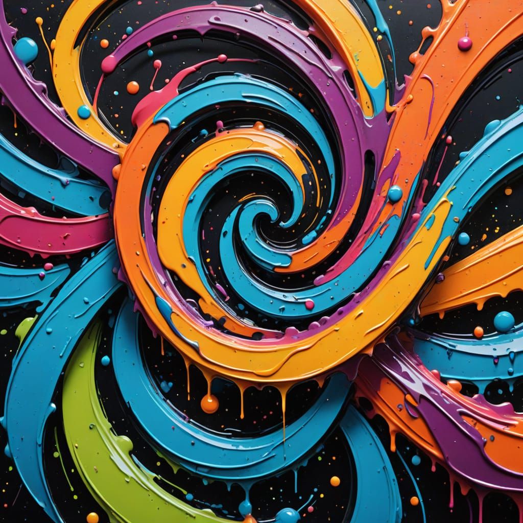 Vibrant Infinity Graffiti in Swirling Colors