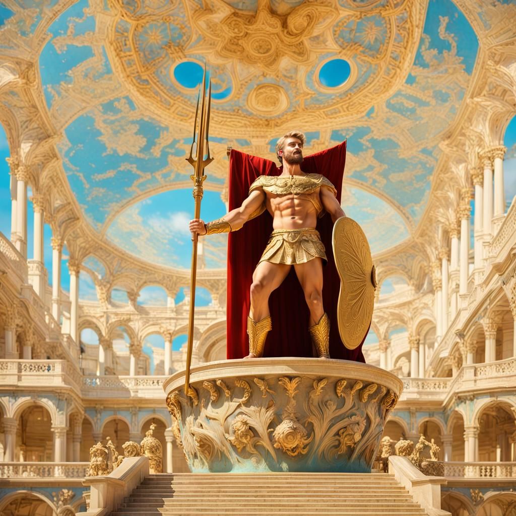 Young Neptune God in a Palace