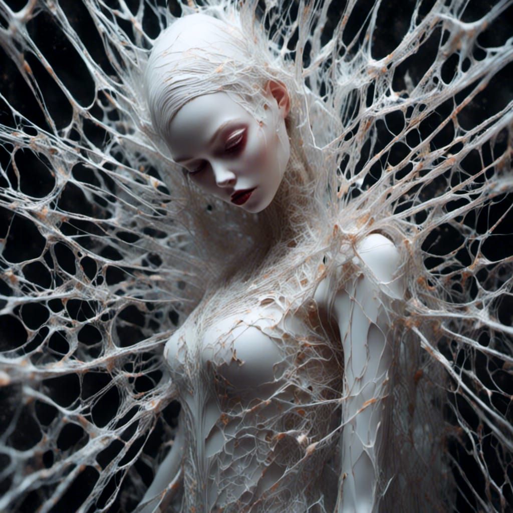 Candy Art White Widow Spider in Hyperreal Detail